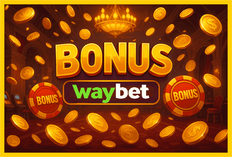 Imagem promovendo bônus WAYBET com recompensas imperdíveis.
